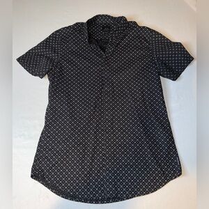 Armani Exchange A|X Button Down Shirt Men’s Small Slim Fit Black Short Sleeve
